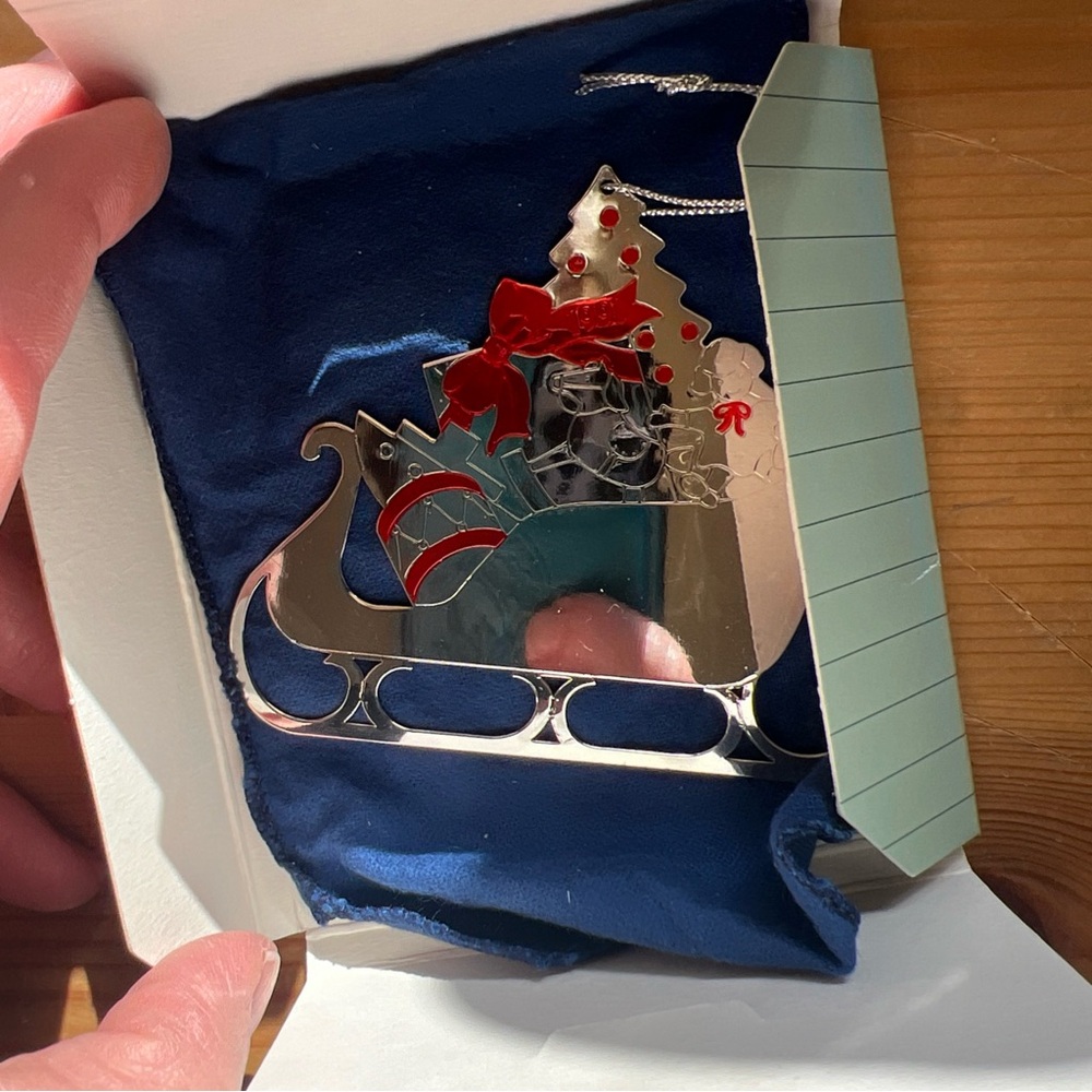 Avon Silver Sleigh Ride Ornament